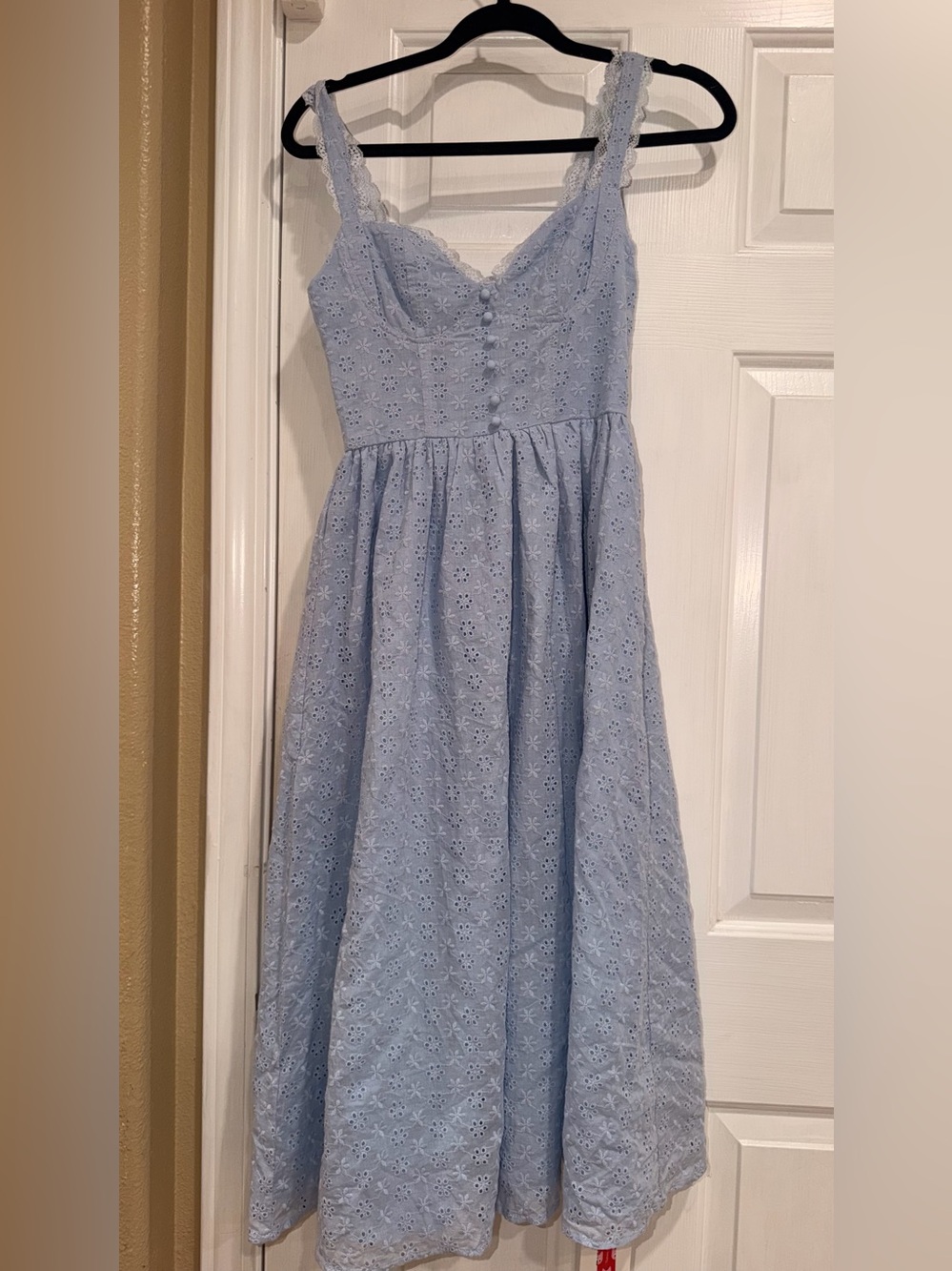 Cider Light Blue Eyelet Sundress for Girls - Sleeveless Dress